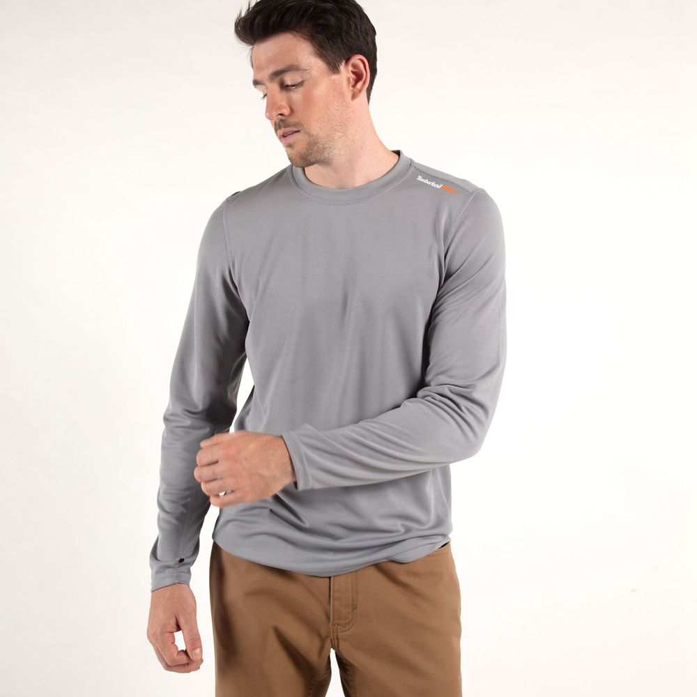 Timberland Mens T-Shirts PRO® Wicking Good Long Sleeve - Grey - India FM8563497